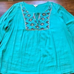 3/4 sleeve peasant style top